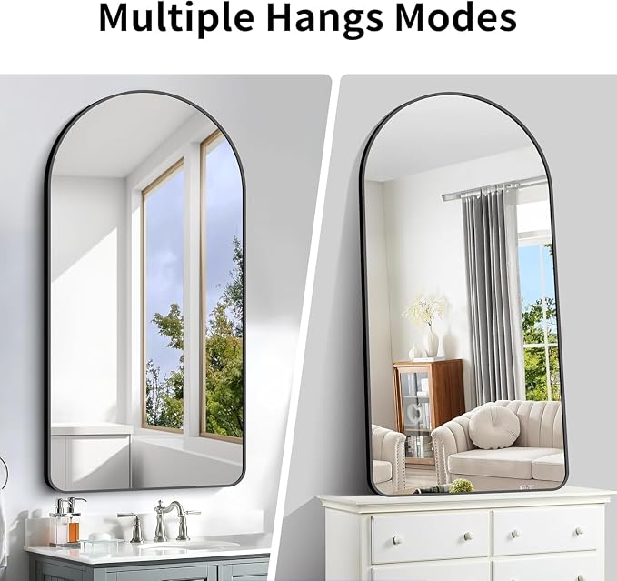 Arched Bathroom Mirror, Wall Mounted Mirror, Living Room, Hanging or Leaning - Image 5