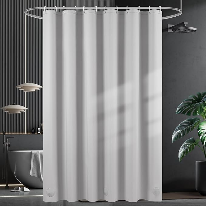 UFRIDAY Grey Shower Curtain Liner Premium PEVA 72 x72 inch, Heavy Duty Shower - Image 7