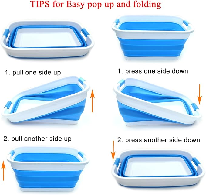 SAMMART Set of 2-41L Collapsible Plastic Laundry Basket-Pop Up Storage - Image 6