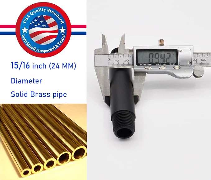 Aquaiaw Shower Arm and O-Ring Flange, 3 inch, Solid Brass, Both Soldered 1/2 - Image 3