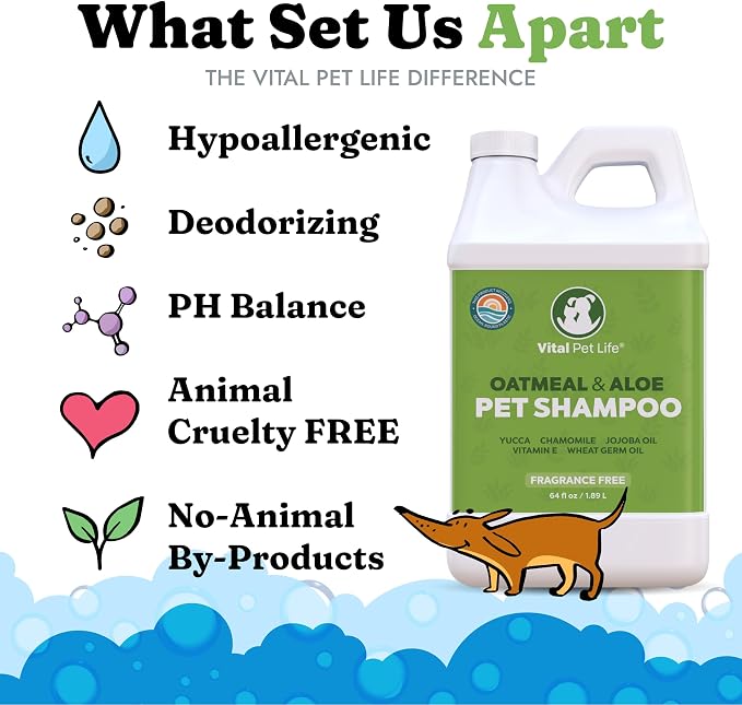 Dog Shampoo with Oatmeal, Aloe Vera, Jojoba Oil, Vitamin E - Image 4