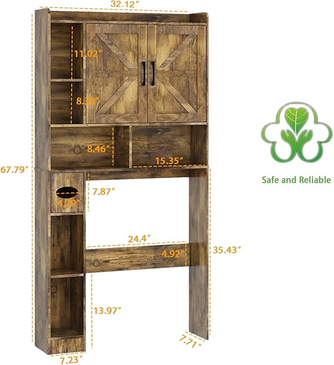 Vabches Over The Toilet Storage Cabinet, Farmhouse Storage Cabinet Over Toilet - Image 2