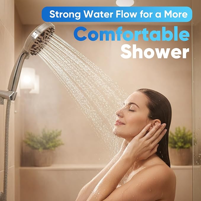 High Pressure Handheld Shower Head, Hard Water Filter, Detachable Sprayer - Image 7