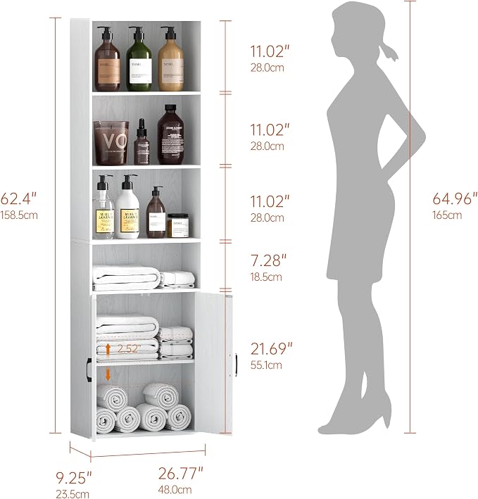 Tall Bathroom Storage Cabinet, Bathroom Floor Cabinet - Image 3