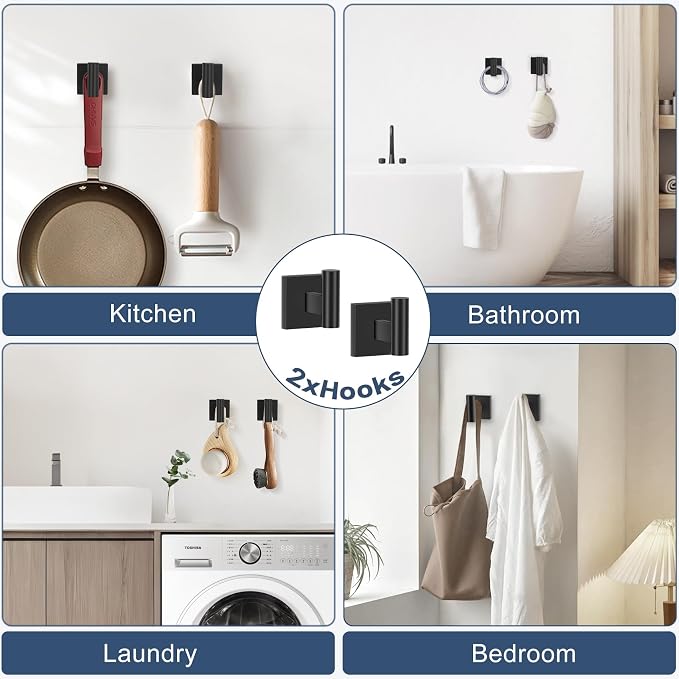 TURS 5-Pieces Matte Black Bathroom Hardware Set 23.6 Inch SUS304 Stainless - Image 6