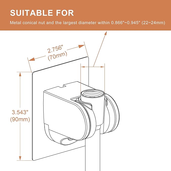 Shower Head Holder Strong Adhesive No Drilling Wall Mount Adjustable Handheld - Image 6