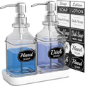 Soap Dispenser - 2 Pack, Antique Design Thick Glass Hand Soap Dispensers by LMQML