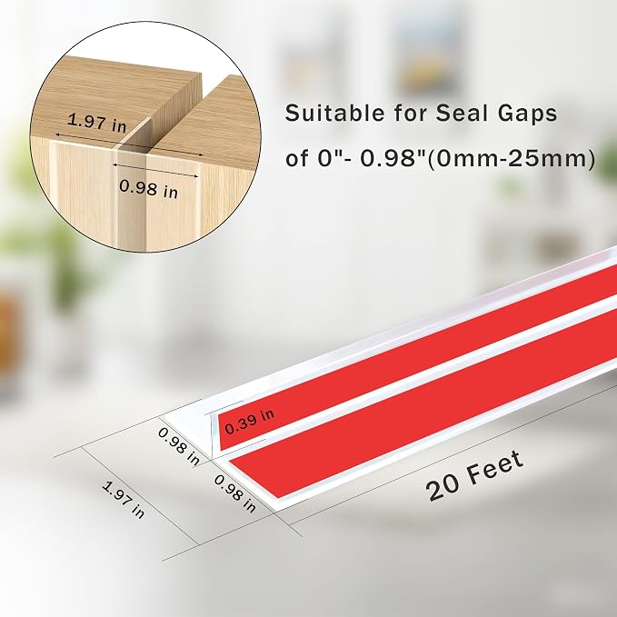 20Ft T-Shaped Door Draft Stopper, Silicone Weather Stripping Seal Tape - Image 2