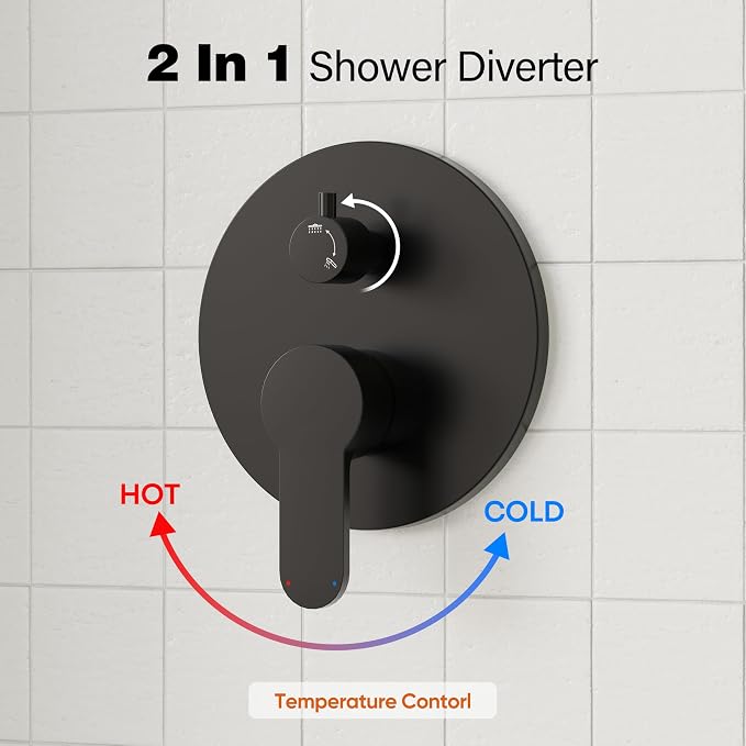Gabrylly Shower System, High Pressure 12" Rain Shower Head - Image 6