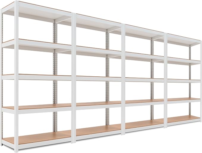 HOMEDANT House 5 Tier Laminated Metal Shelving Unit Adjustable Storage Utility by TheBestOrganizingSolution