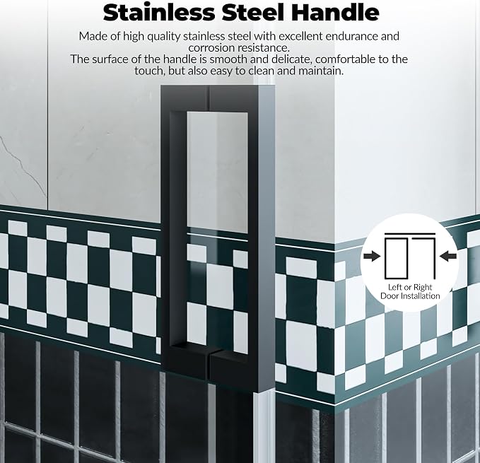 56-60 Inch Wide x 76 Inch High Frameless Sliding Shower Door, 5/16" - Image 3