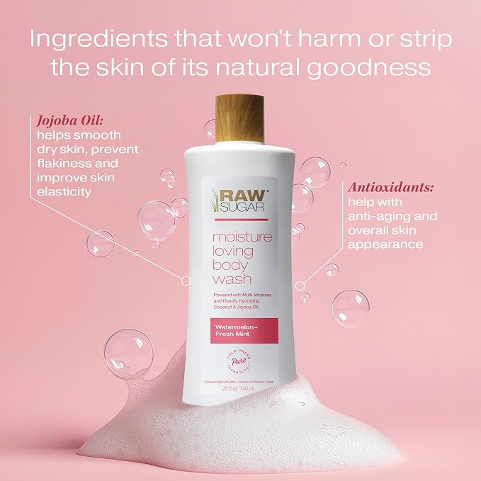 RAW SUGAR Simply Body Wash, Bath Soap, Formulated without Sulfates & Parabens - Image 3