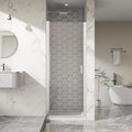 30” x 72” Pivot Shower Door, 1/4 inch Thick Tempered Glass Pivot Swing Shower by Bathenum