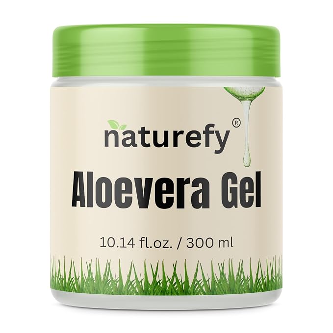 Aloe Vera Gel | 100% Pure & Organic | Farm Fresh Aloe Vera Pulp Extract by Naturefy