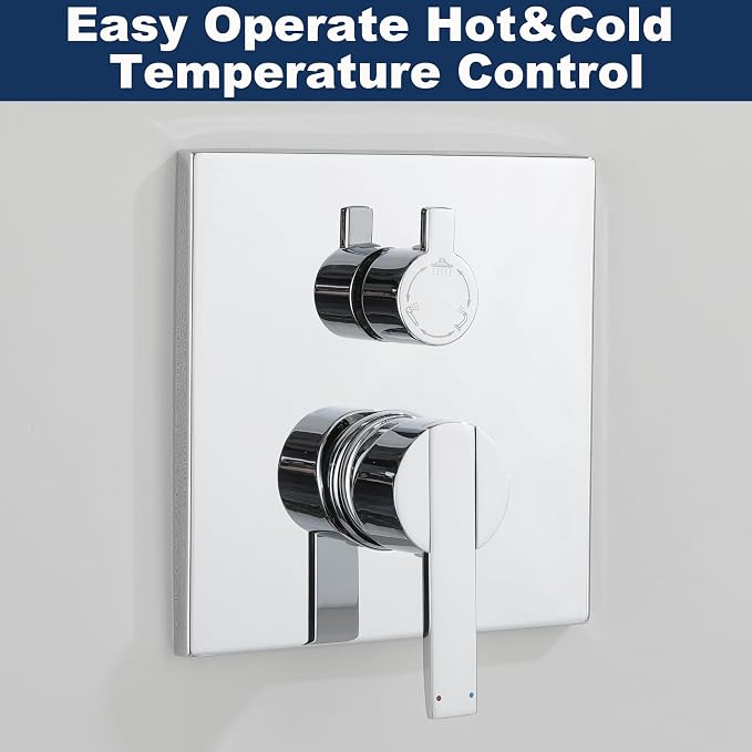 Shower System with Tub Spout, All Metal Bathtub Shower Faucet Set with High - Image 7