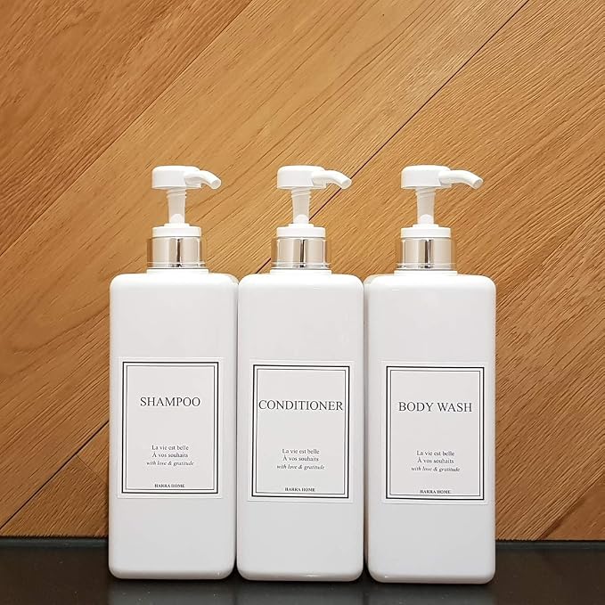Modern Design Shampoo and Conditioner Dispenser, Large 27oz Shower Soap - Image 6