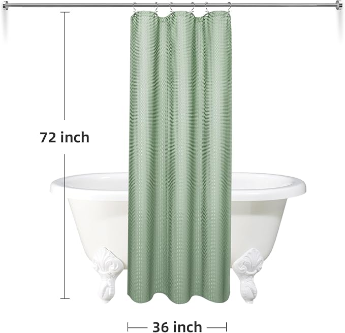 LaCyan 3 in 1 Waterproof Waffle Weave Shower Curtain and Clear Liner Set - Image 6