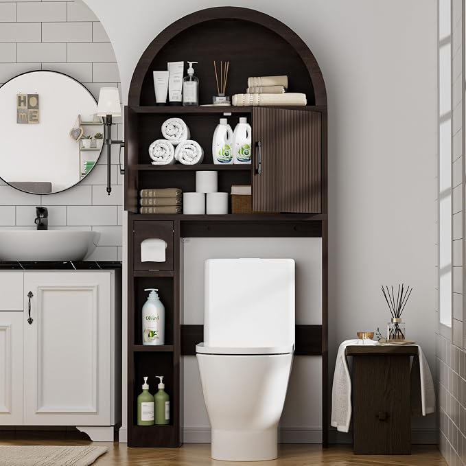 Spurgehom Over The Toilet Storage Cabinet, Bathroom Shelf Organizer Freestanding - Image 3