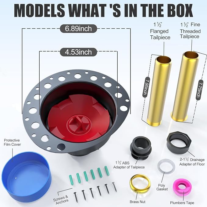 ABS Freestanding Tub Drain Kit, Bathtub Drain Rough-in Kit，Compatible - Image 6