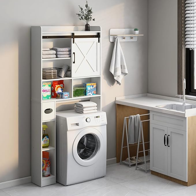 Vabches Over The Toilet Storage Cabinet, Farmhouse Storage Cabinet Over Toilet - Image 5
