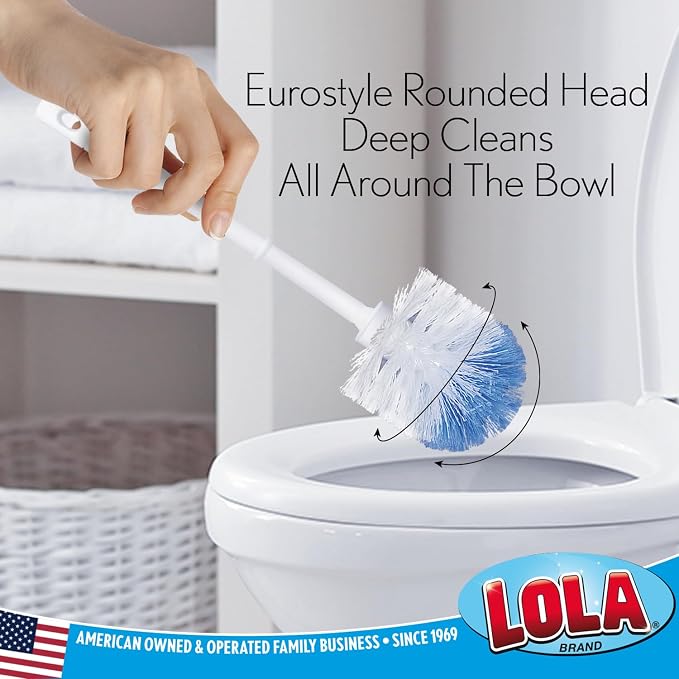 LOLA Classic Toilet Brush, 6 Pack, Durable Fiber Stiff Bristles, Compact Size - Image 2