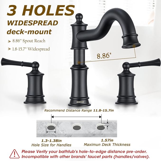 Roman Bathtub Faucet Deck Mount Tub Faucet - Image 3