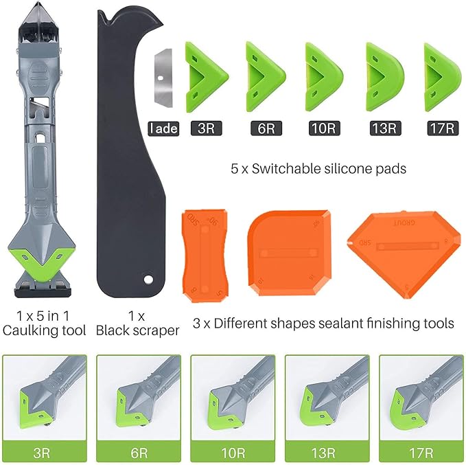 9 in 1caulk smoothingand Grouting Tool, silicone remover，Sealant Trimming and - Image 3