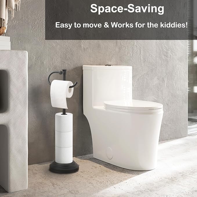 Hoimpro 25" Toilet Paper Holder Free Standing, Floor Bathroom Toilet Paper - Image 2