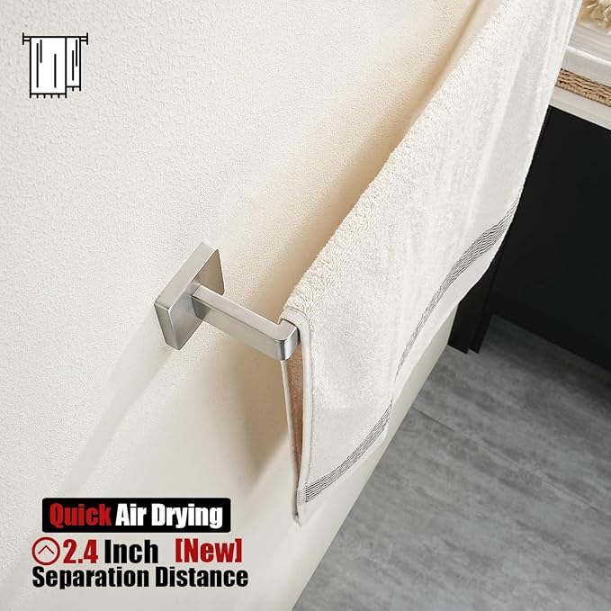 JQK Brushed Towel Bar, Rounded Edges 18.41 Inch Towel Rack, 304 Stainless Steel - Image 3