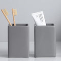 Grey Square Toothbrush Holders for Bathrooms by BSDISP