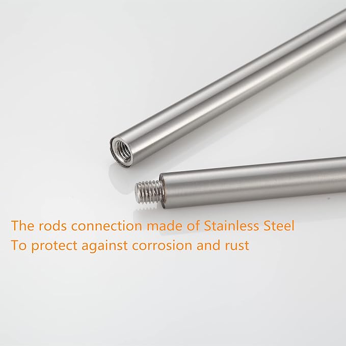 BGL Bathroom Accessory Set, Brushed Nickel Adjustable Expandable Towel Bar - Image 5