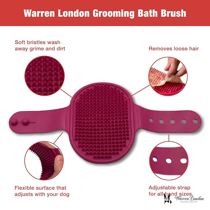 Warren London 2-in-1 Bath & Groom Brush - Image 2
