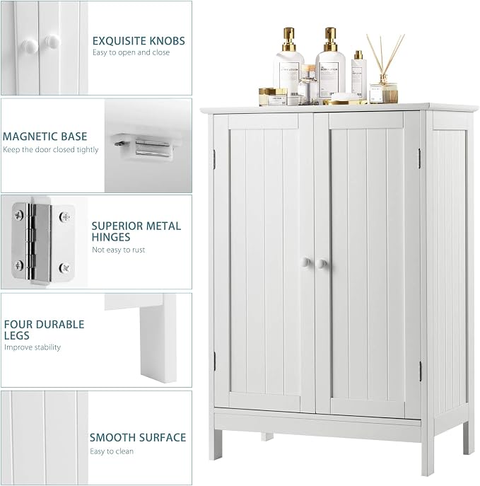 Tangkula Bathroom Floor Cabinet, Freestanding Storage Cabinet - Image 8