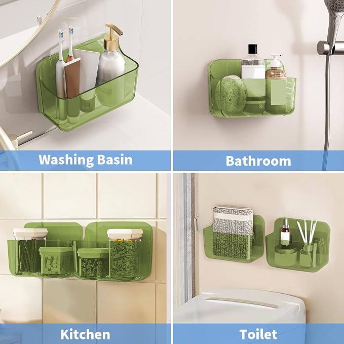 Diesisa 2pc Acrylic Wall Mount Organizer, Adhesive Cabinet Door Organizer - Image 6