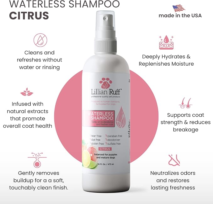 Lillian Ruff Waterless No-Rinse Dog Dry Shampoo Spray - Image 2