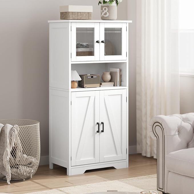 IDEALHOUSE 50" Tall Bathroom Cabinet, Freestanding Bathroom Storage Cabinet - Image 5