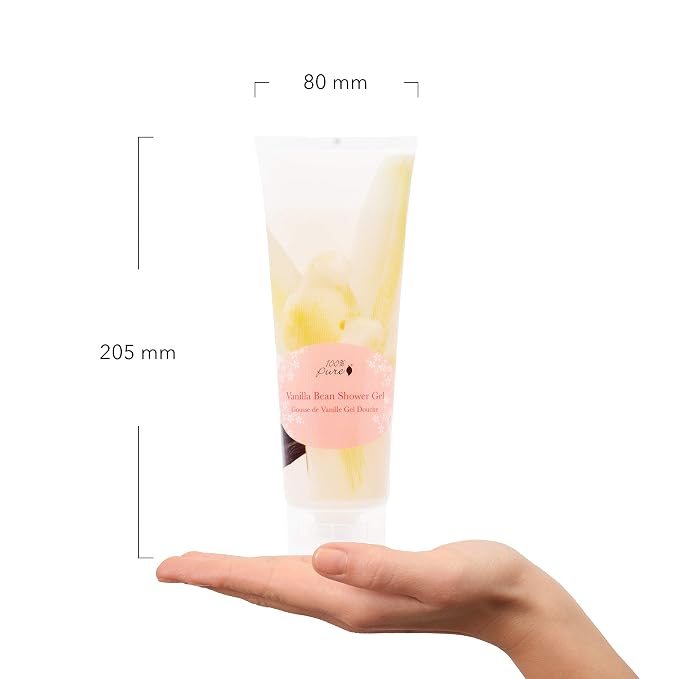 100% PURE Vanilla Bean Shower Gel Natural Foaming & Hydrating Body Wash - Image 8