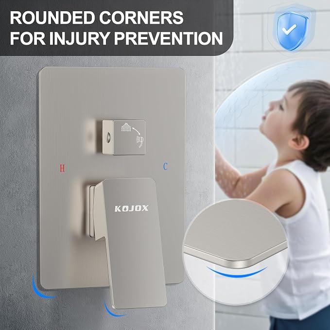 KOJOX Shower System with High Pressure 10 Inch Rainfall Shower Head, Handheld - Image 4