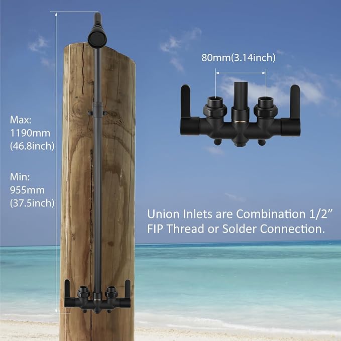 Aolemi Outdoor Shower Fixtures Outdoor Shower Kit Faucet System 3 Inch Center 2 - Image 5