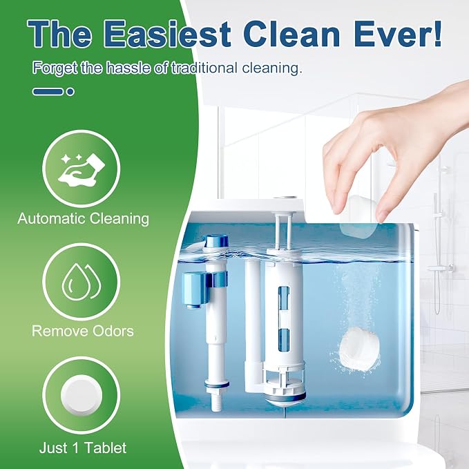 Toilet Bowl Cleaners Bleach Tablets 54 PACK, Automatic Toilet Tank Cleaner - Image 2