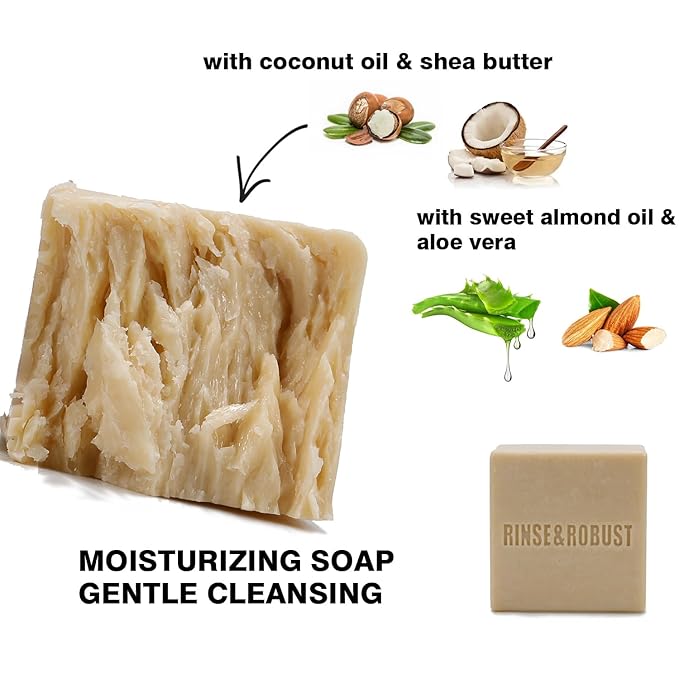 Rinse & Robust Mens Bar Soap Bath Bar Soap 3Pack Handmade Natural Soap Bar Set - Image 2