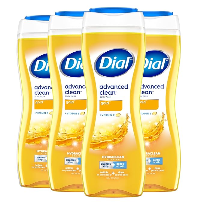 Dial Body Wash, Advanced Clean Gold, 16 Fl Oz, Hydraclean Complex & Vitamin E by DialSoap