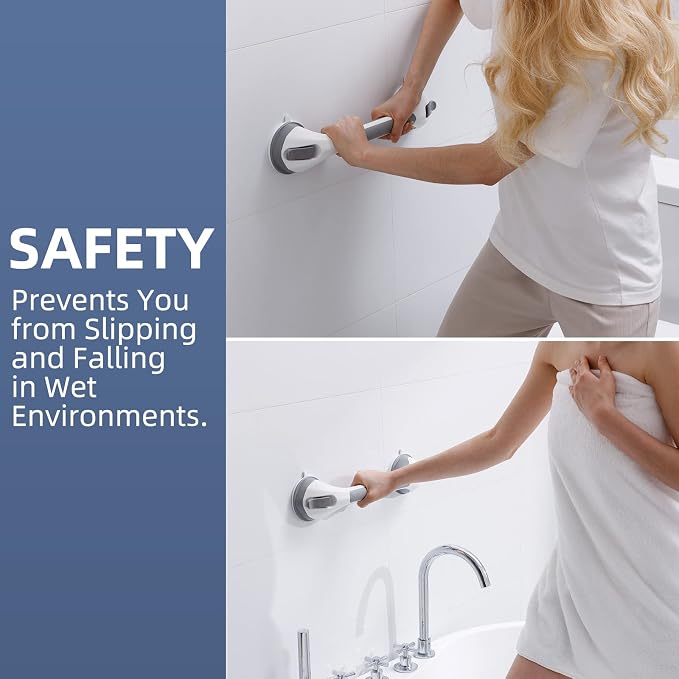 Grab Bars for Bathtubs and Showers 2 Pack Shower Handle, Heavy Duty Suction - Image 8
