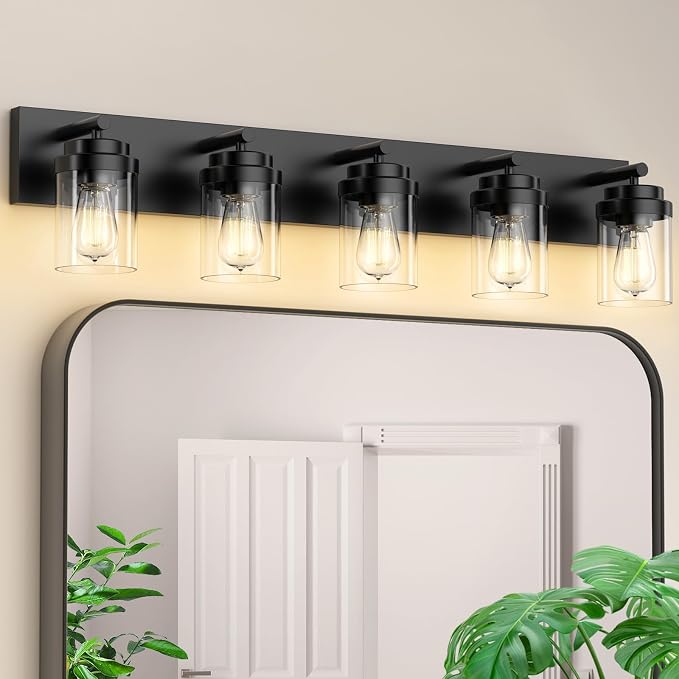 IZORRO Bathroom Vanity Light Fixture, 5-Light 36 Inch Matte Black Bathroom by IZORRO