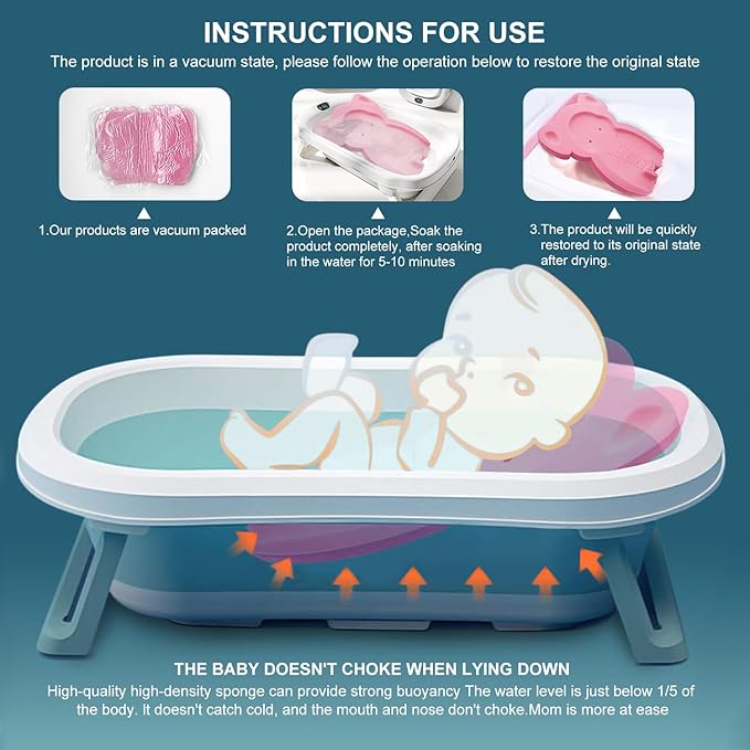 Soft Infant Bath Sponge Elephant Baby Bath Mat Newborn Comfy Foam Skid-Proof - Image 5