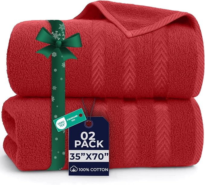 DAN RIVER 2 Pack Luxury Bath Sheets 35x70, 600 GSM, Soft & Quick Dry 100% Ring by DanRiver