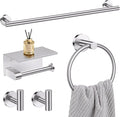 5-Piece Towel Bar Set Brushed Nickel Bathroom Hardware Accessories Set Upgraded by LairuierBathroomHardwareSet