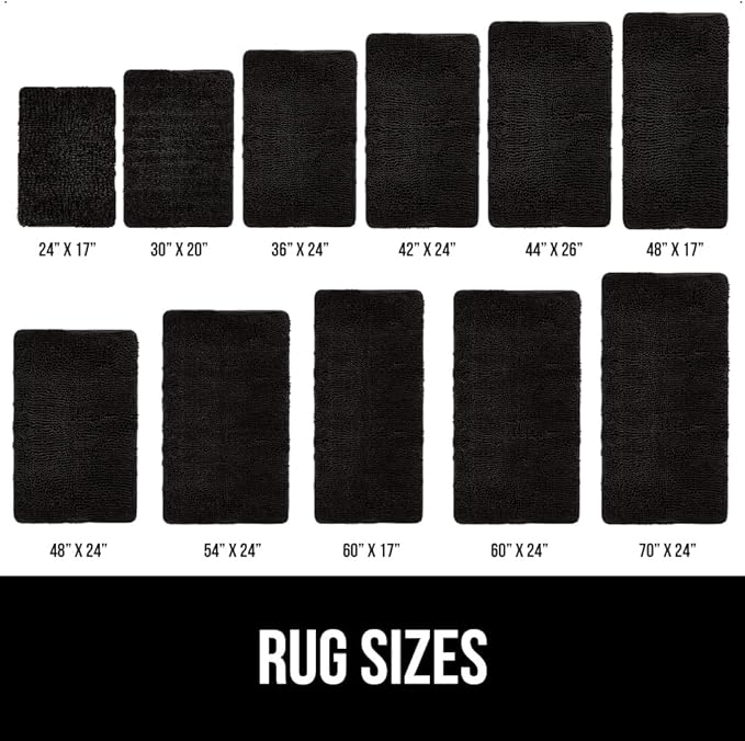 GORILLA GRIP Bath Rug Mat 44x26, Thick Soft Absorbent Chenille, Quick Dry - Image 6
