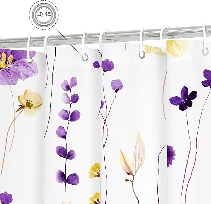 Gibelle Small Stall Shower Curtain 36 x 72, Narrow Half Watercolor Floral - Image 5