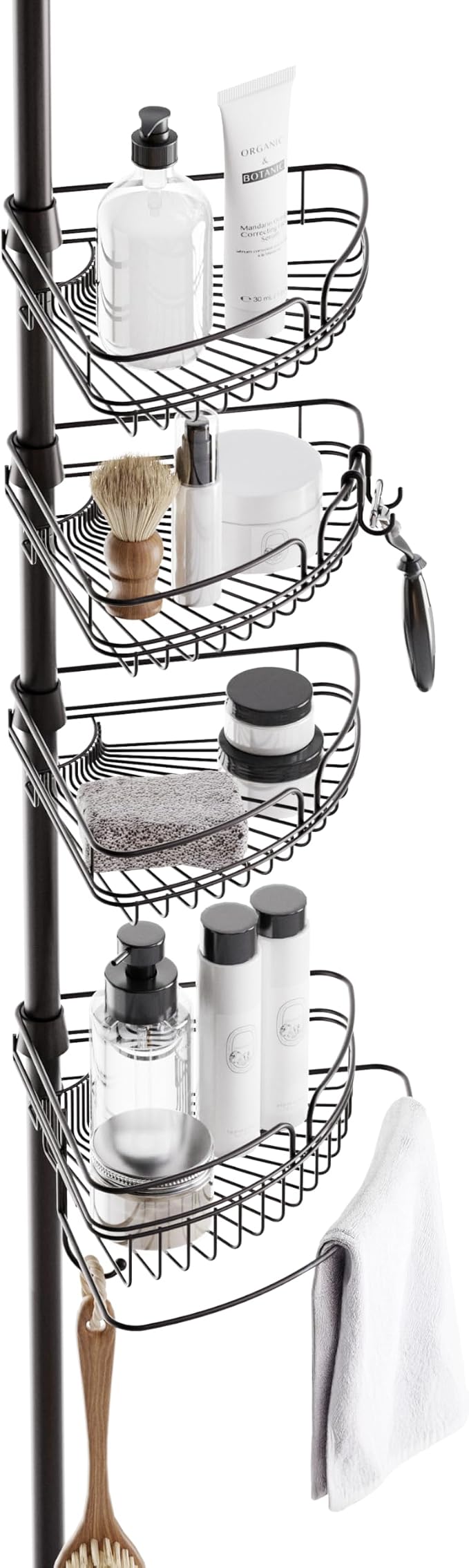 Zenna Home Tension Pole Shower Caddy Corner Organizer, Adjustable Standing by ZennaHome